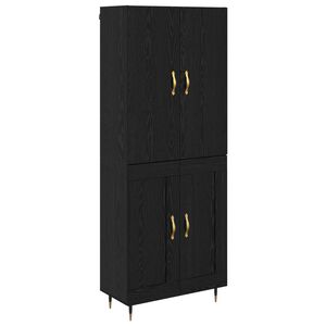 vidaXL Highboard &Mu;&alpha;ύ&rho;&eta; &Omicron;&xi;&upsilon;ά 69,5 x 34 x 180 &epsilon;&kappa;. &Epsilon;&pi;&epsilon;&xi;&epsilon;&rho;&gamma;&alpha;&sigma;&mu;έ&nu;&omicron; &xi;ύ&lambda;&omicron;