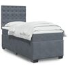 vidaXL Κρεβάτι Boxspring με Στρώμα Σκούρο Γκρι 90x190 εκ. Βελούδινο