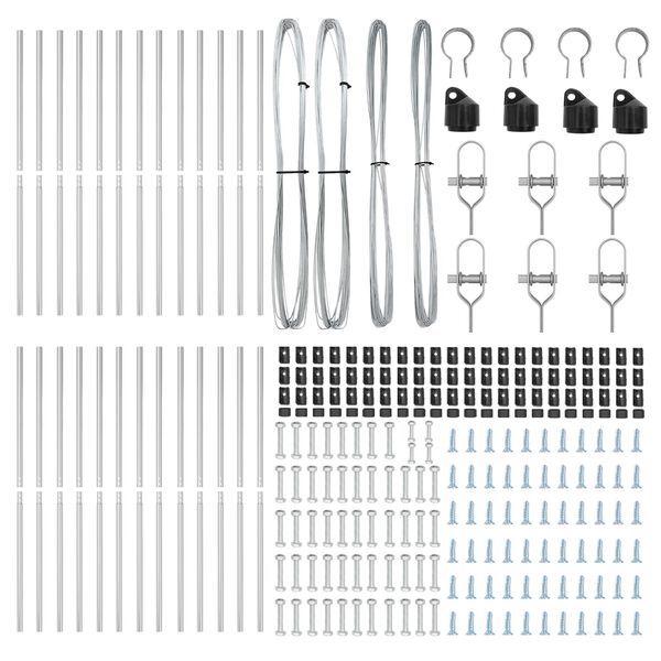 vidaXL Στύλος Περιφράξεων 26 pcs Ασημί 3.2 x 3.2 x 150 εκ Ατσάλι