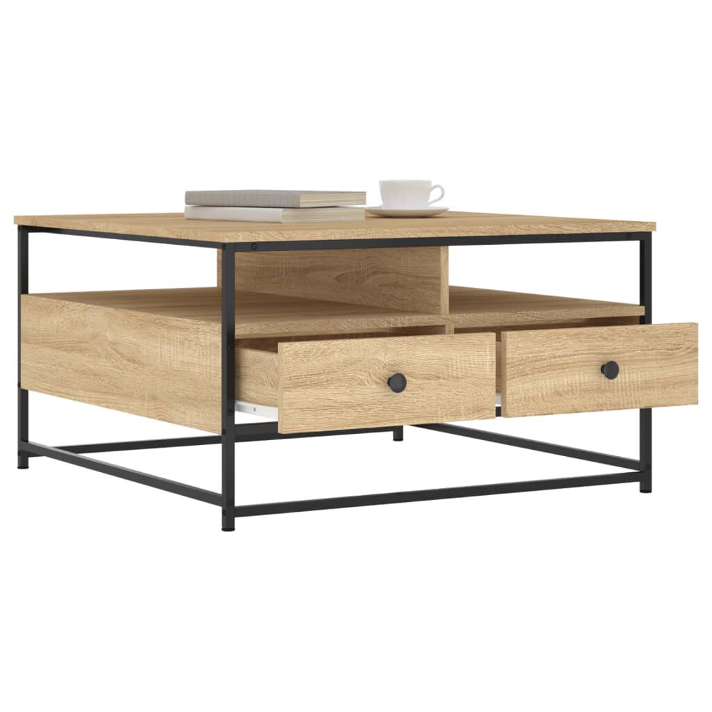 vidaXL Τραπεζάκι Σαλονιού Sonoma Δρυς 80 x 80 x 45 εκ. Επεξεργ. Ξύλο