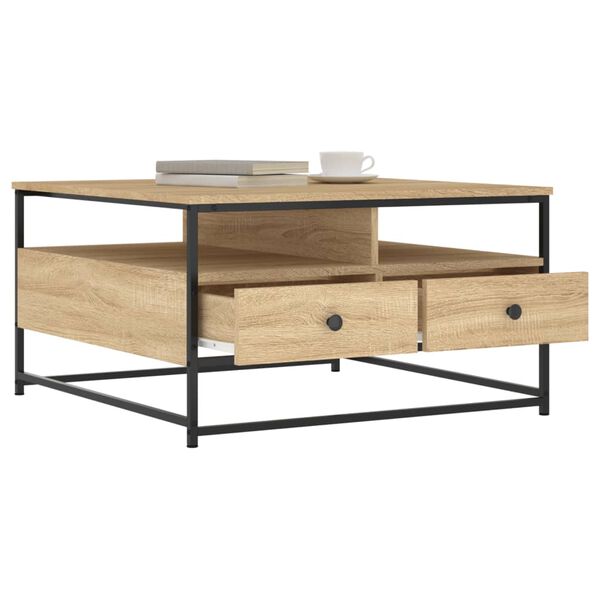 vidaXL Τραπεζάκι Σαλονιού Sonoma Δρυς 80 x 80 x 45 εκ. Επεξεργ. Ξύλο
