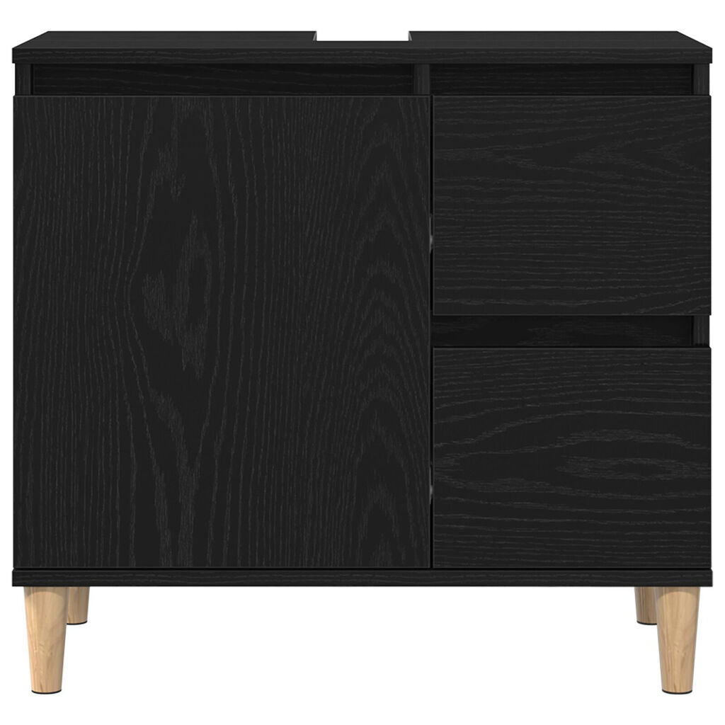 vidaXL Ντουλάπι νεροχύτη Μαύρη Δρυς 65x33x60 εκ Επεξεργασμένο ξύλο