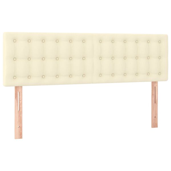 vidaXL Κεφαλάρια Κρεβατιού 2 τεμ. Κρεμ 72x5x78/88 εκ. Συνθετικό Δέρμα