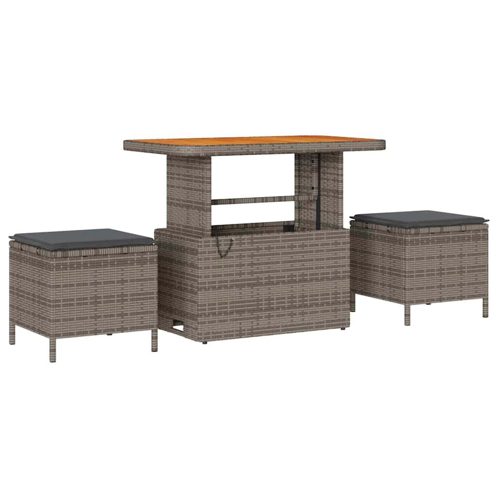 vidaXL Σετ Καναπέ Κήπου με μαξιλάρι 12 pcs Γκρι 90 x 55 x 71 cm