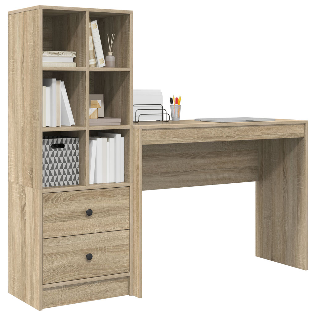 vidaXL Γραφείο με Αποθήκευση Sonoma Oak Επεξεργασμένο Ξύλο