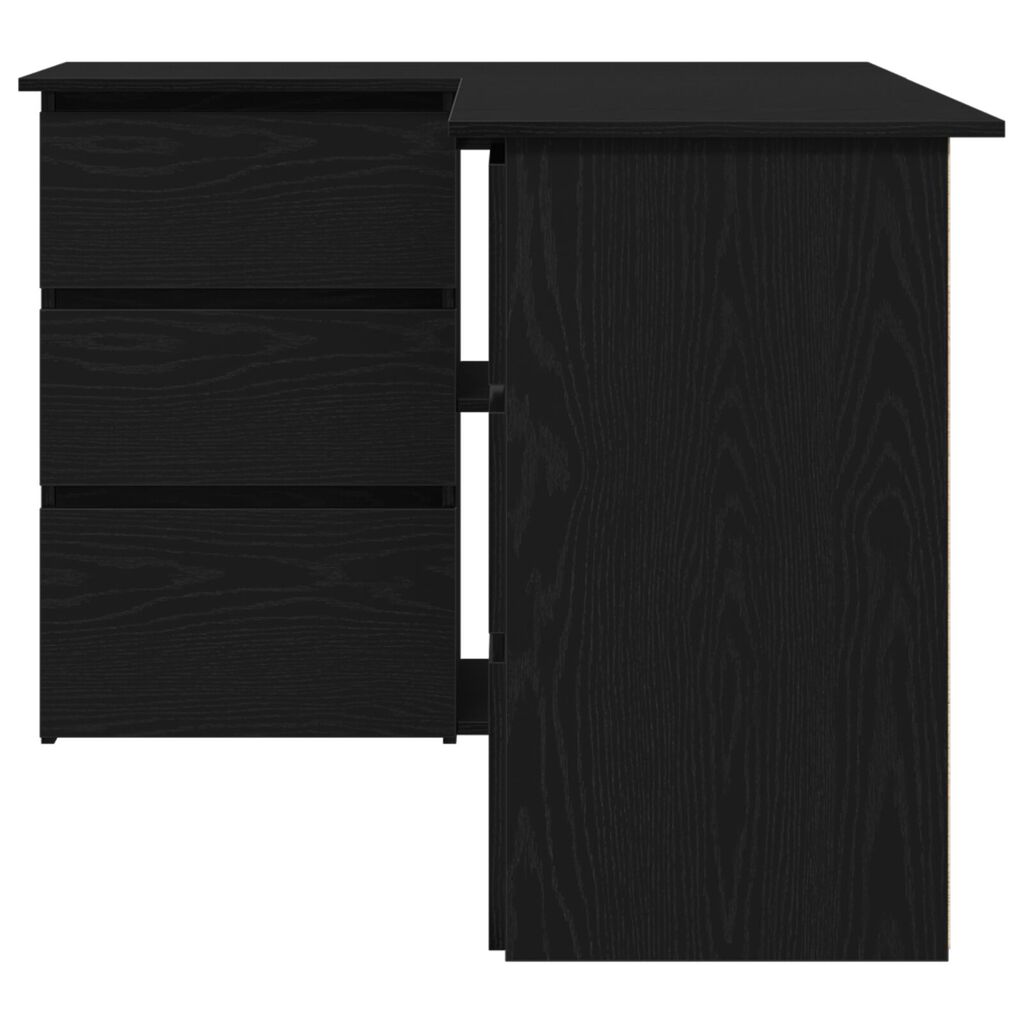 Γωνιακό Γραφείο Μαύρης Βελανιδιάς vidaXL, 145x100x76 εκ, Φτιαγμένο από Επεξεργασμένο Ξύλο
