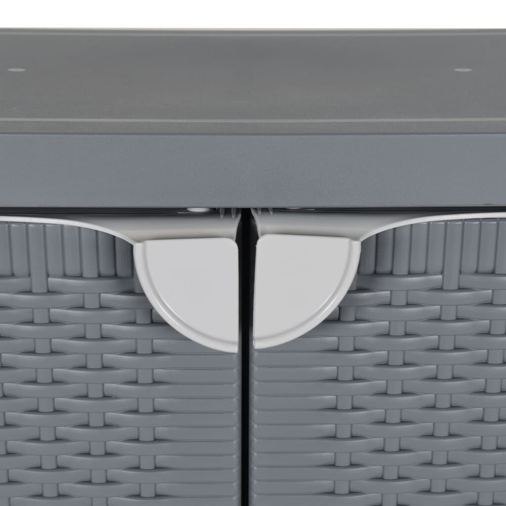 vidaXL Ντουλάπι Αποθήκευσης Κήπου Γκρι 65x45x88 εκ. από Ρατάν PP