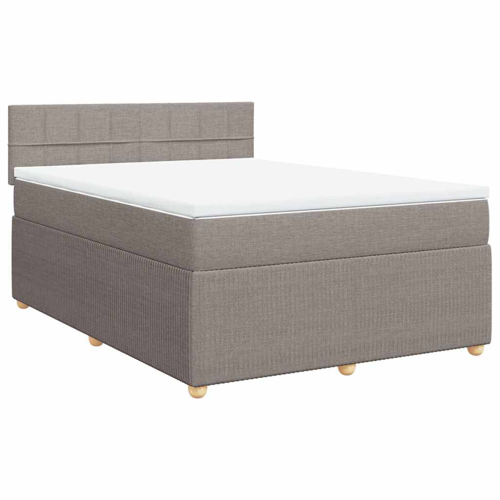 vidaXL Κρεβάτι Boxspring με Στρώμα Taupe 160x200 εκ. Υφασμάτινο