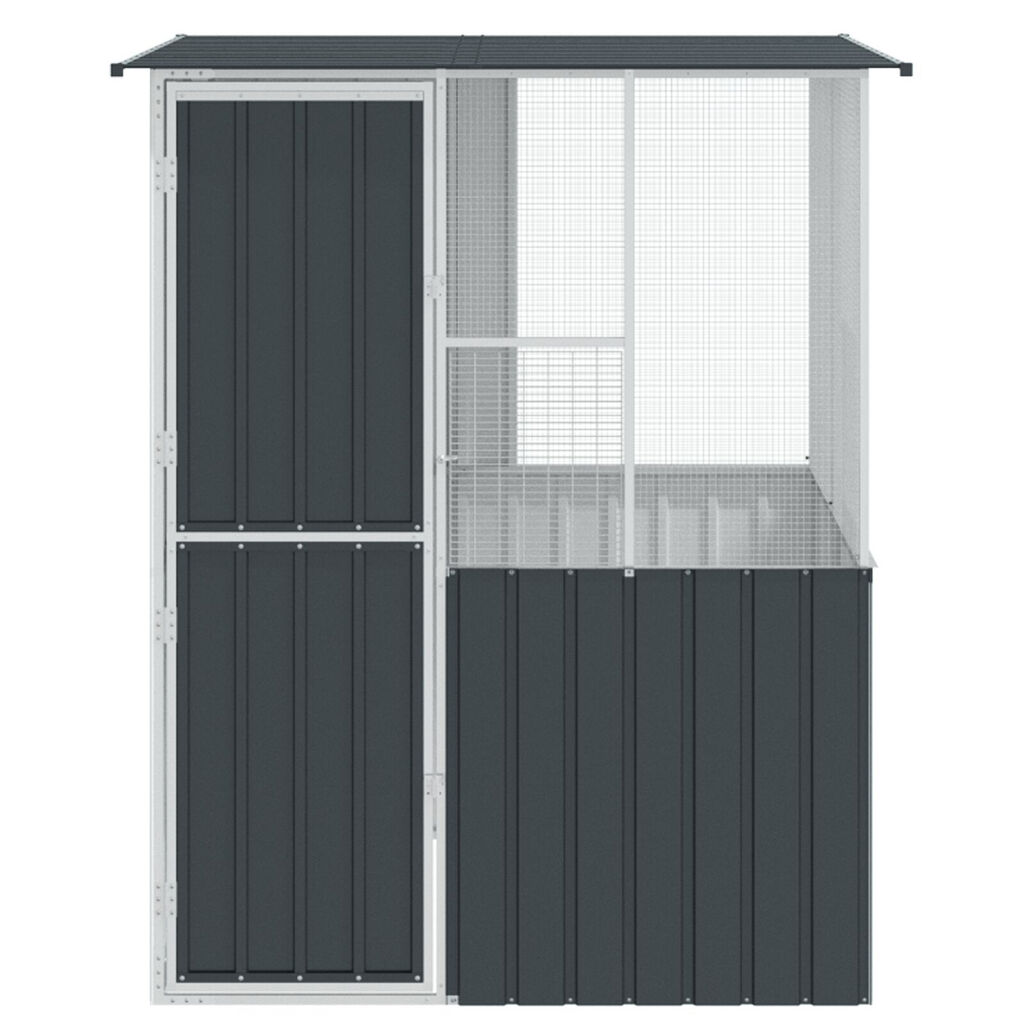 vidaXL Κλουβί Πουλιών Ανθρακί 215x78x200 εκ. Γαλβανισμένος Χάλυβας
