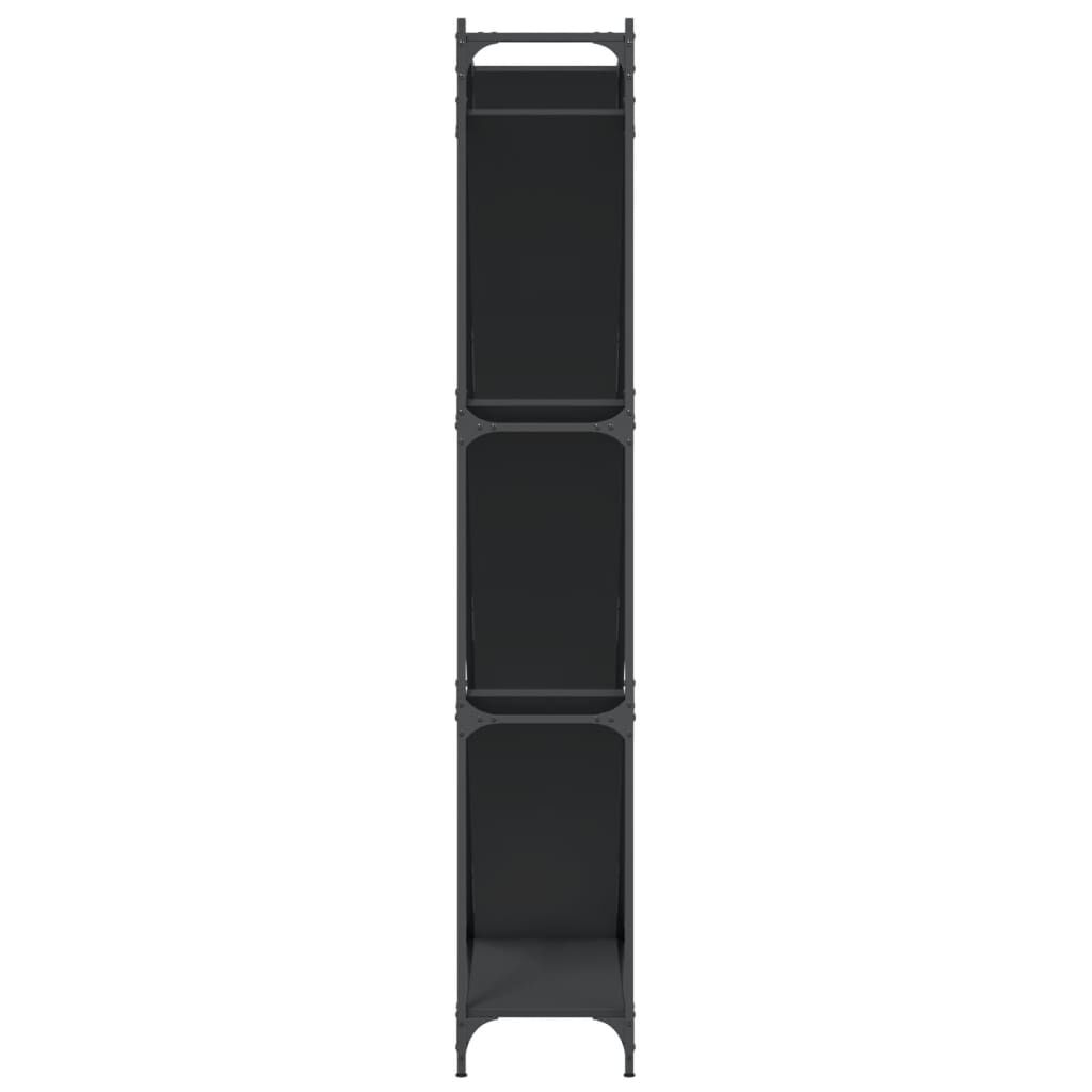 vidaXL Βιβλιοθήκη Μαύρη 79x30x180 εκ. Επεξεργασμένο Ξύλο & Μέταλλο