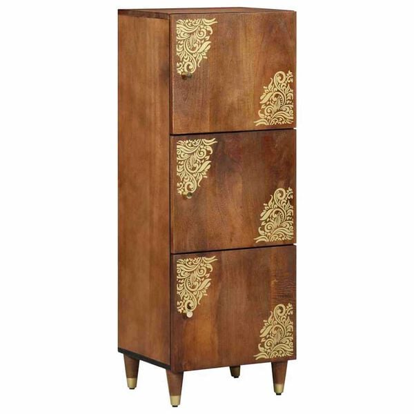 vidaXL Highboard με συρτάρι Καφέ 40 x 33.5 x 110 εκ Μασίφ ξύλο μάνγκο