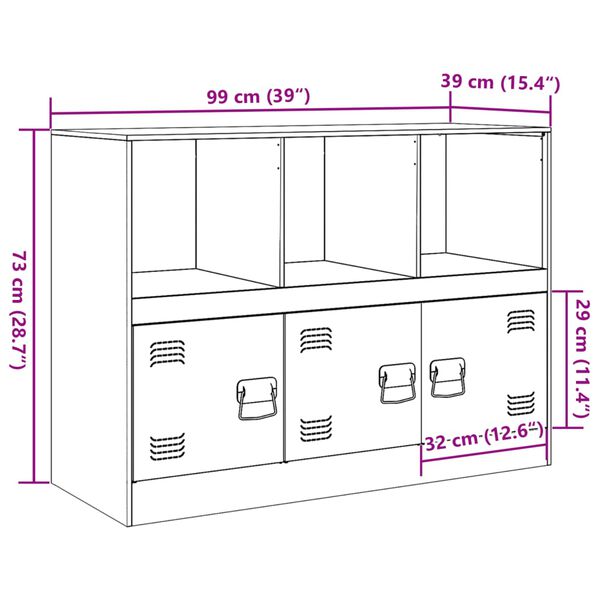vidaXL Ντουλάπι Ροζ 99x39x73 εκ. από Ατσάλι