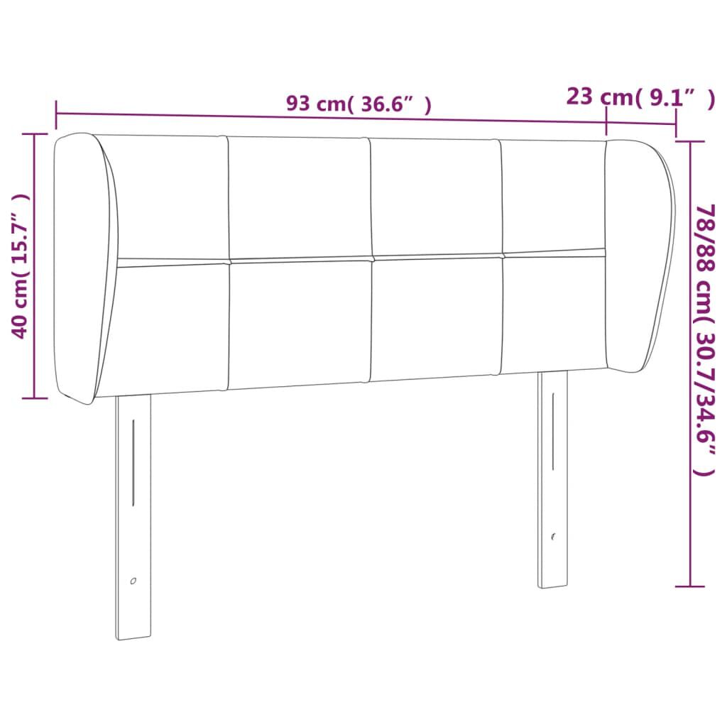 vidaXL Κεφαλάρι με Πτερύγια Σκούρο Γκρι 93x23x78/88 εκ. Υφασμάτινο