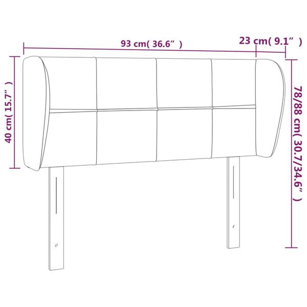 vidaXL Κεφαλάρι με Πτερύγια Σκούρο Γκρι 93x23x78/88 εκ. Υφασμάτινο