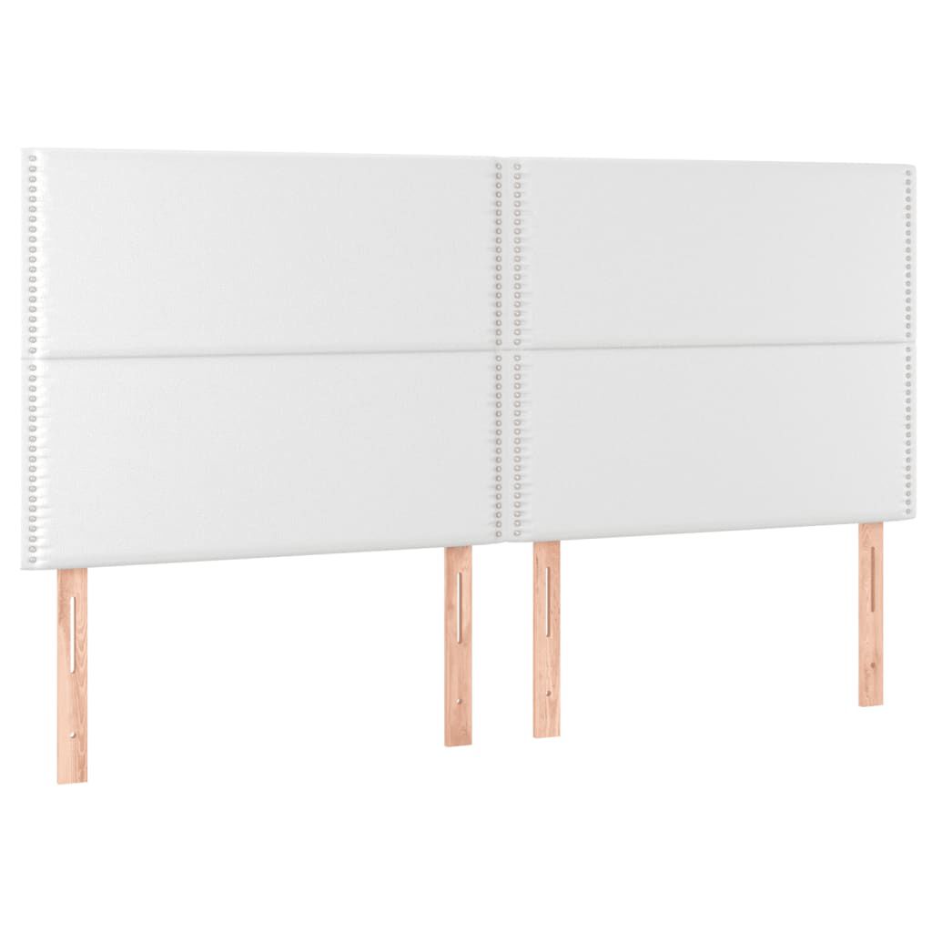 vidaXL Κρεβάτι Boxspring με Στρώμα & LED Λευκό 200x200 εκ. Συνθ. Δέρμα