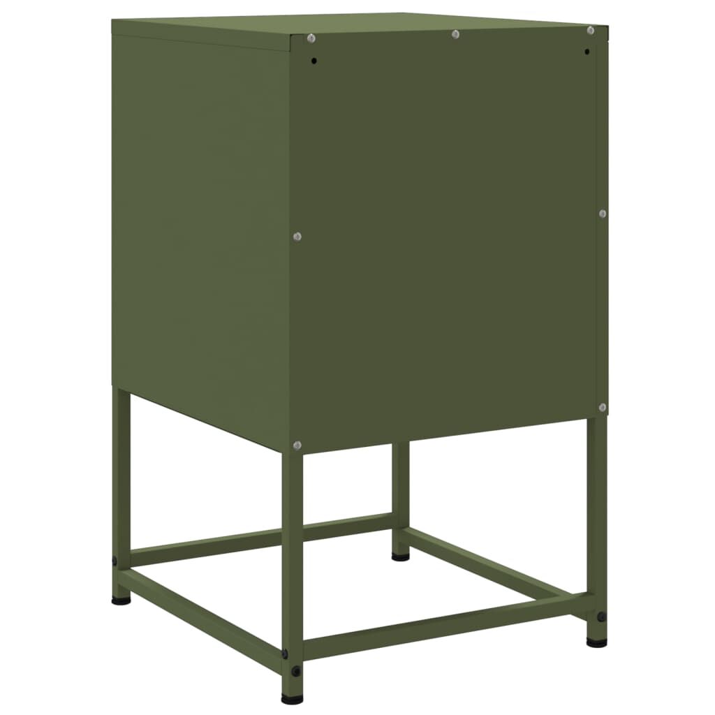 vidaXL Κομοδίνο Πράσινο Λαδί 36x39x60,5 εκ. από Χάλυβα
