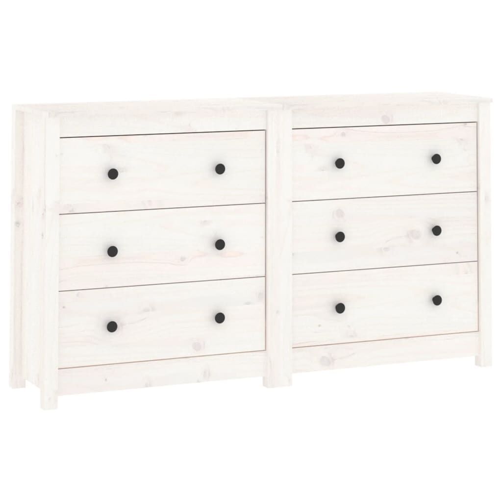 vidaXL Ντουλάπι Λευκό 140x35x80 εκ. από Μασίφ Ξύλο Πεύκου