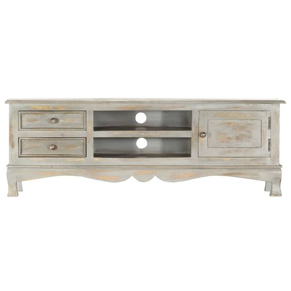 vidaXL Έπιπλο Τηλεόρασης Γκρι 120 x 30 x 42 εκ. από Μασίφ Ξύλο Μάνγκο