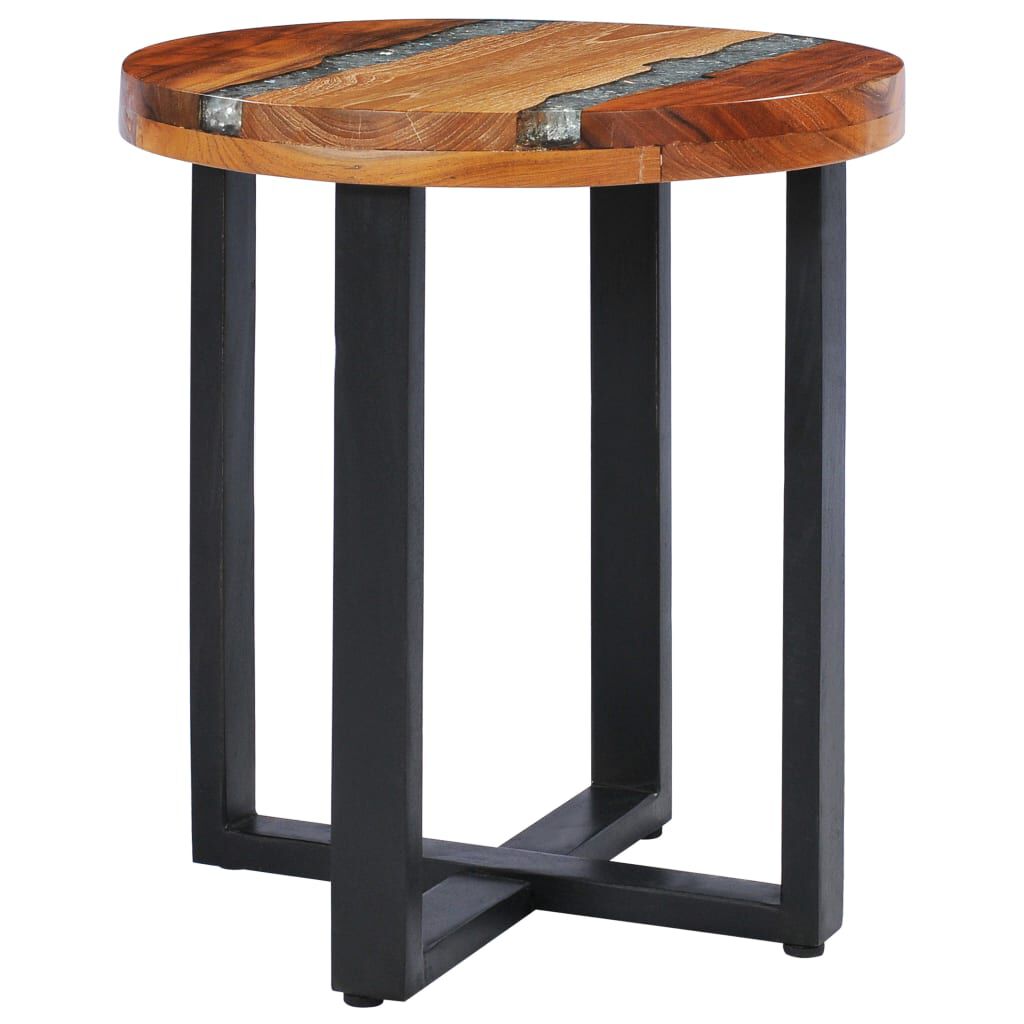 vidaXL Τραπεζάκι Σαλονιού 40x45 εκ. από Μασίφ Ξύλο Teak / Συνθ. Ρητίνη