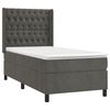 vidaXL Κρεβάτι Boxspring με Στρώμα & LED Σκ. Γκρι 90x190 εκ. Βελούδινο