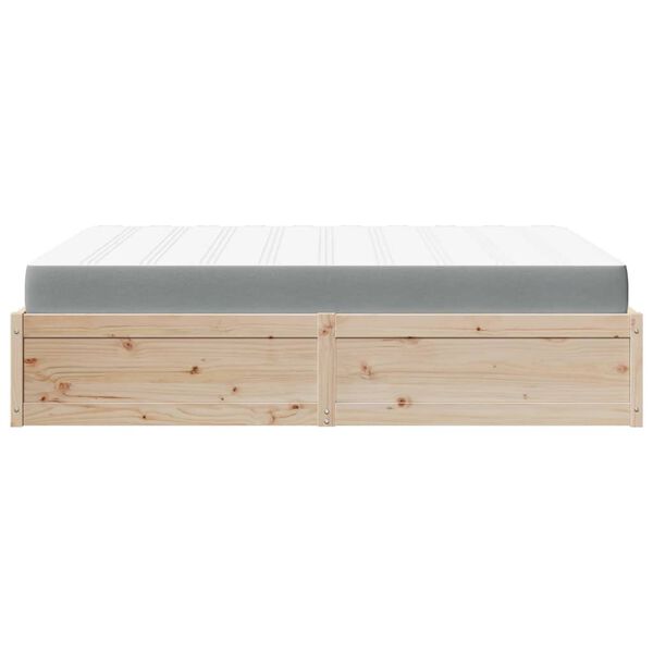 vidaXL Κρεβάτι με Στρώμα 160x200 εκ Μασίφ Ξύλο Πεύκου