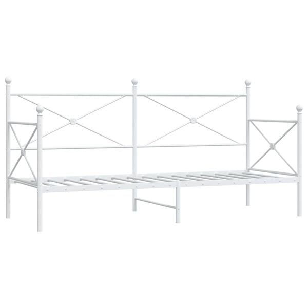 Κρεβάτι ημέρας vidaXL χωρίς στρώμα Λευκό 75x190 cm Ατσάλι