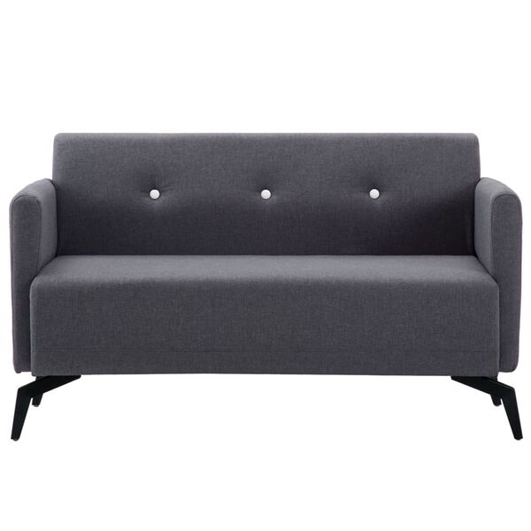 vidaXL Καναπές Διθέσιος Σκ. Γκρι 115x60x67 εκ. Υφασμάτινη Ταπετσαρία