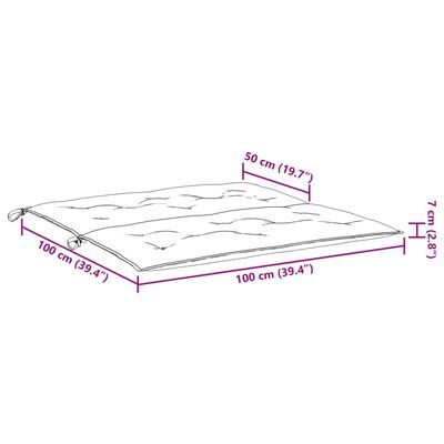 vidaXL Μαξιλάρια Πάγκου Κήπου 2 τεμ. Ανθρακί 100x50x7cm Ύφασμα Oxford