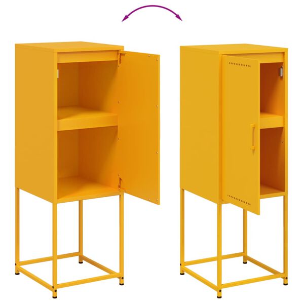 vidaXL Ντουλάπι Μουσταρδί 36x39x107 εκ. από Ατσάλι