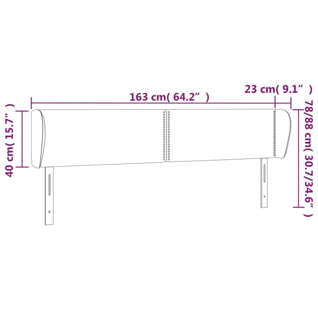 vidaXL Κεφαλάρι με Πτερύγια Taupe 163x23x78/88 εκ. Υφασμάτινο
