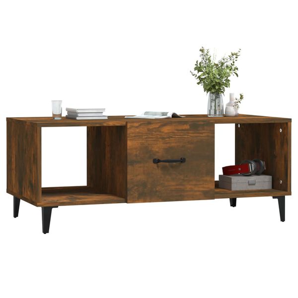 vidaXL Τραπεζάκι Σαλονιού Καπνιστή Δρυς102x50x40εκ. Επεξεργασμένο Ξύλο