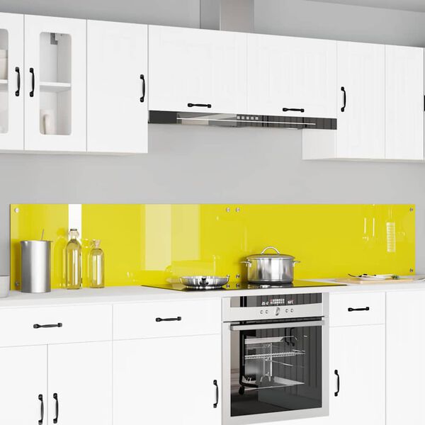 vidaXL Πίσω Πάνελ Κουζίνας 2 pcs Κίτρινο 120 x 40 cm σκληρυμένο γυαλί