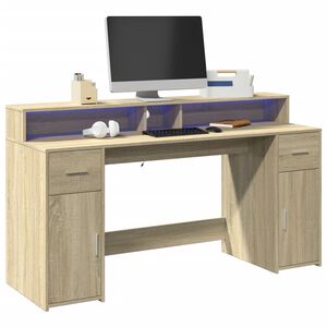 vidaXL &Gamma;&rho;&alpha;&phi;&epsilon;ί&omicron; &mu;&epsilon; LED Sonoma &delta;&rho;&upsilon;&sigmaf; 160x55x91 &epsilon;&kappa;. &Epsilon;&pi;&epsilon;&xi;&epsilon;&rho;&gamma;. &Xi;ύ&lambda;&omicron;