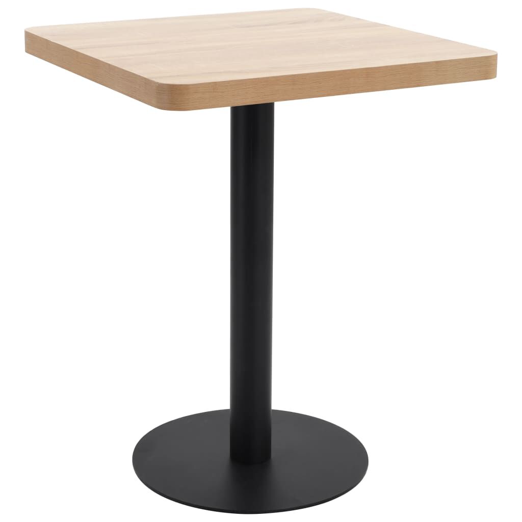vidaXL Τραπέζι Bistro Ανοιχτό Καφέ 60 x 60 εκ. από MDF