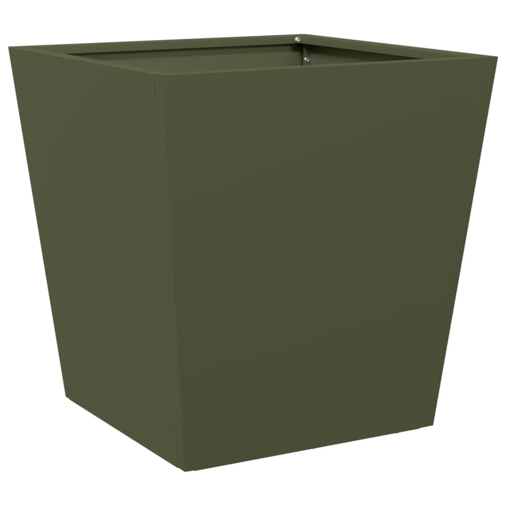vidaXL Ζαρντινιέρες Κήπου 2 τεμ. Λαδί 40x40x40 εκ. από Ατσάλι