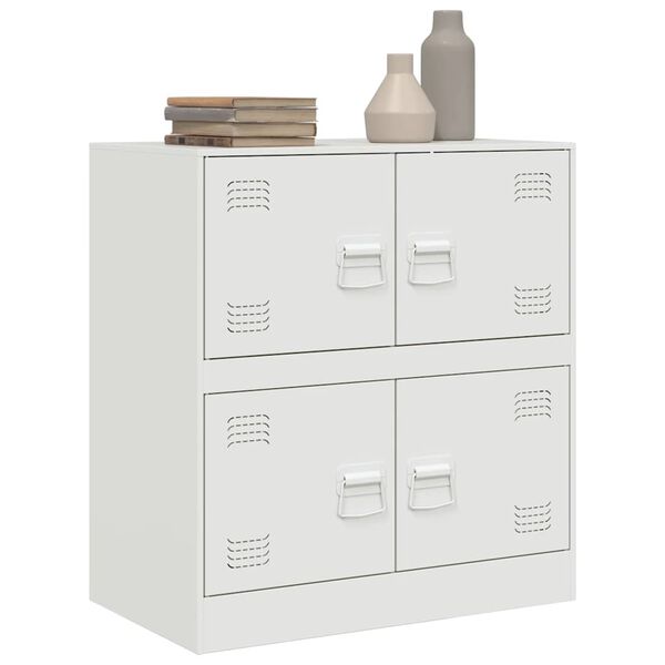 vidaXL Μπουφές Λευκός 67x39x73 εκ. από Ατσάλι