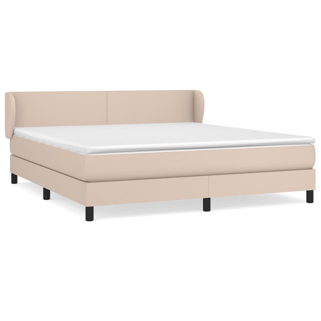 vidaXL Κρεβάτι Boxspring με Στρώμα Καπουτσίνο 180x200 εκ. Συνθ. Δέρμα