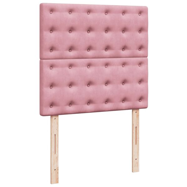 vidaXL Κρεβάτι Boxspring με Στρώμα Ροζ 100x200 εκ. Βελούδινο