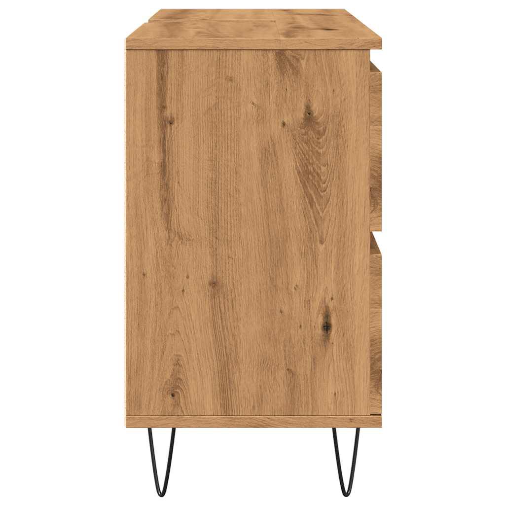 vidaXL Ντουλάπι μπάνιου Δρυς τεχνίτης 80x33x60 cm Κατασκευασμένο ξύλο