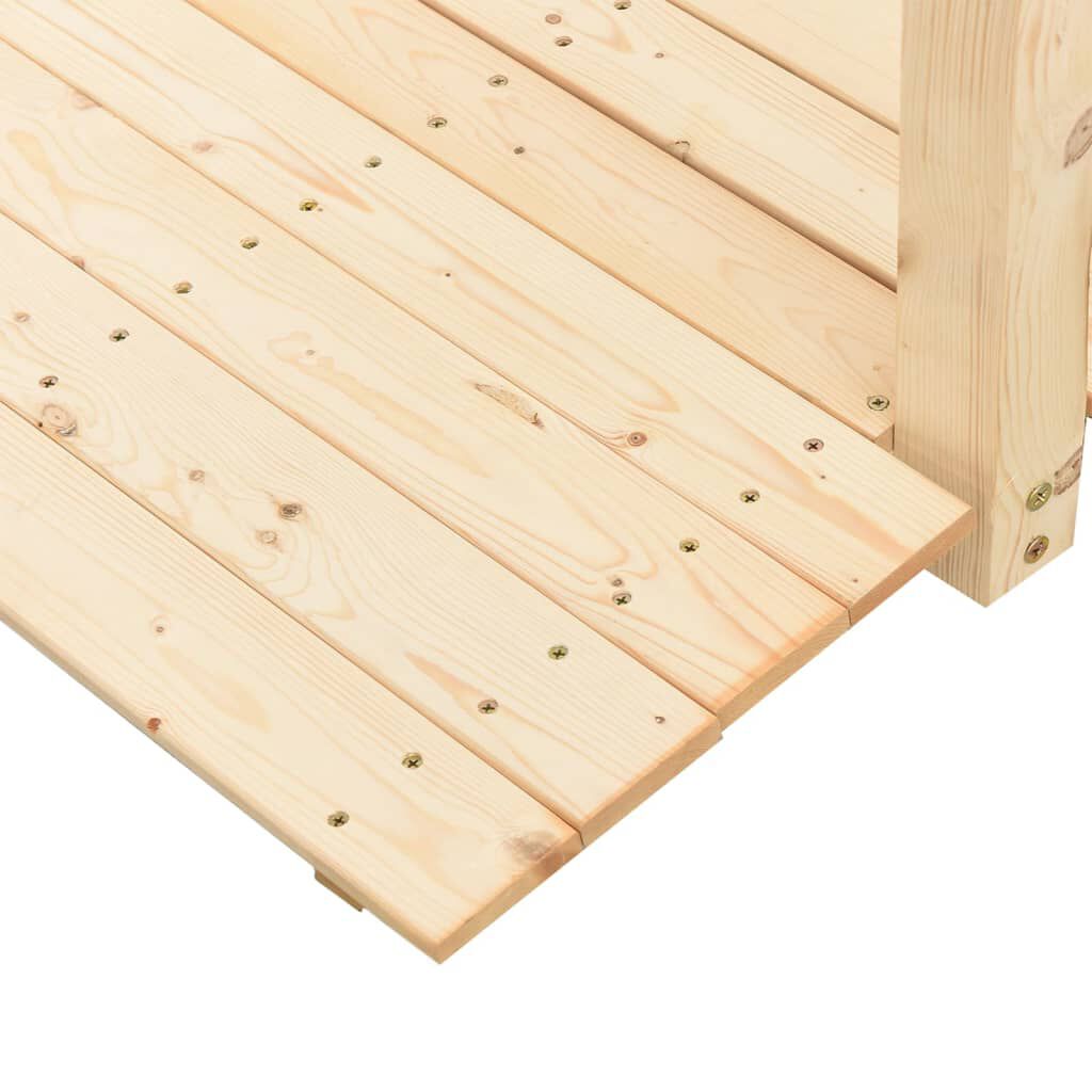 vidaXL Γέφυρα Κήπου με Κάγκελα 150x67x56 εκ. Μασίφ Ξύλο Ερυθρελάτης