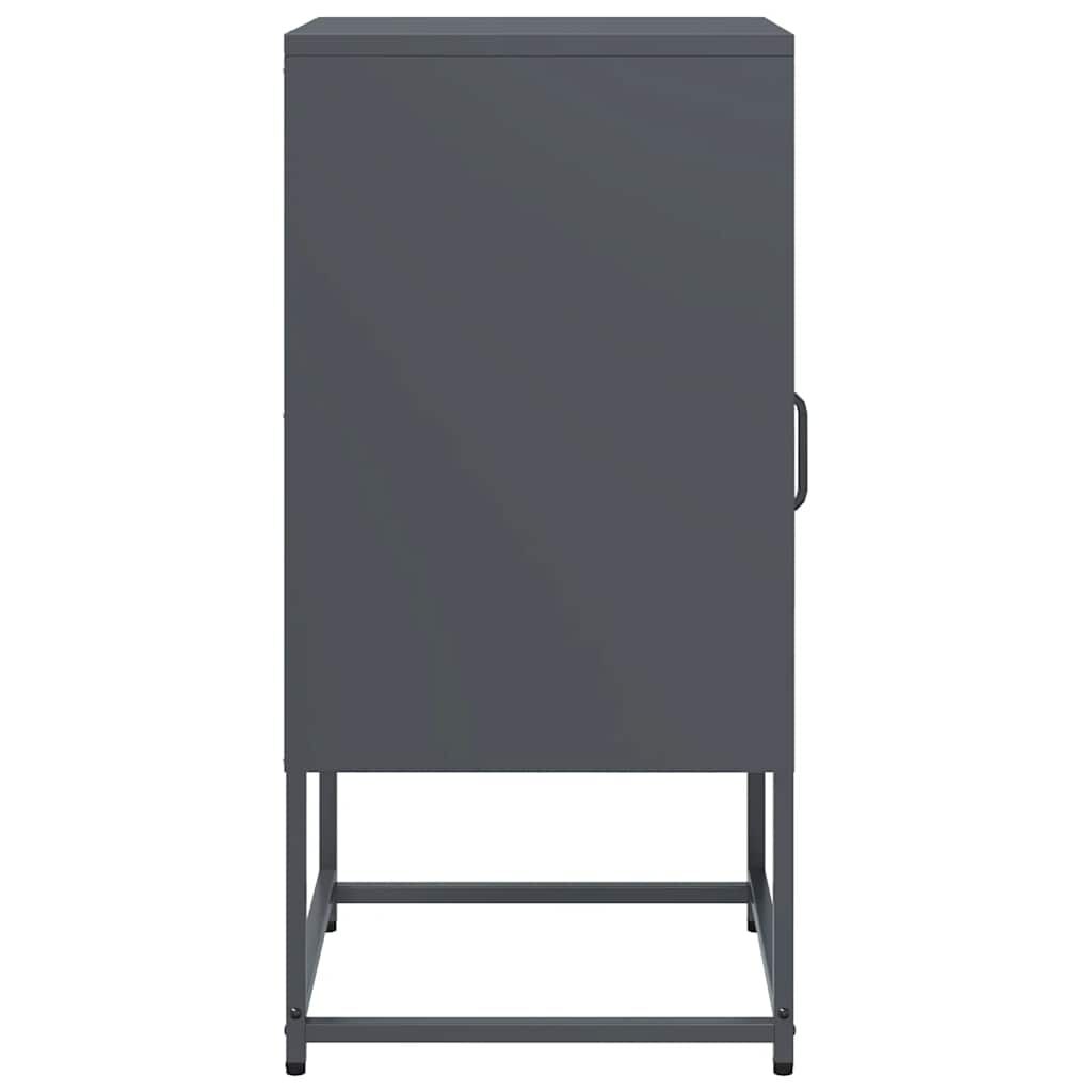 vidaXL Κομοδίνο ανθρακί 36x39x78 cm από χάλυβα ψυχρής έλασης