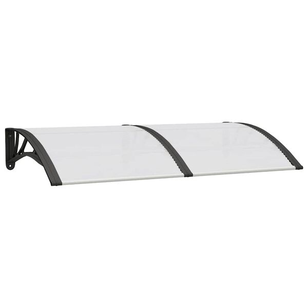 vidaXL Στέγαστρο Πόρτας Μαύρο & Διαφανές 150 x 75 εκ από Πολυκαρβονικό