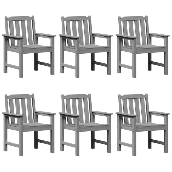 vidaXL Καρέκλες Κήπου 6 τεμ Ανοιχτό Γκρι 65.5x55.5x88 εκ. HDPE
