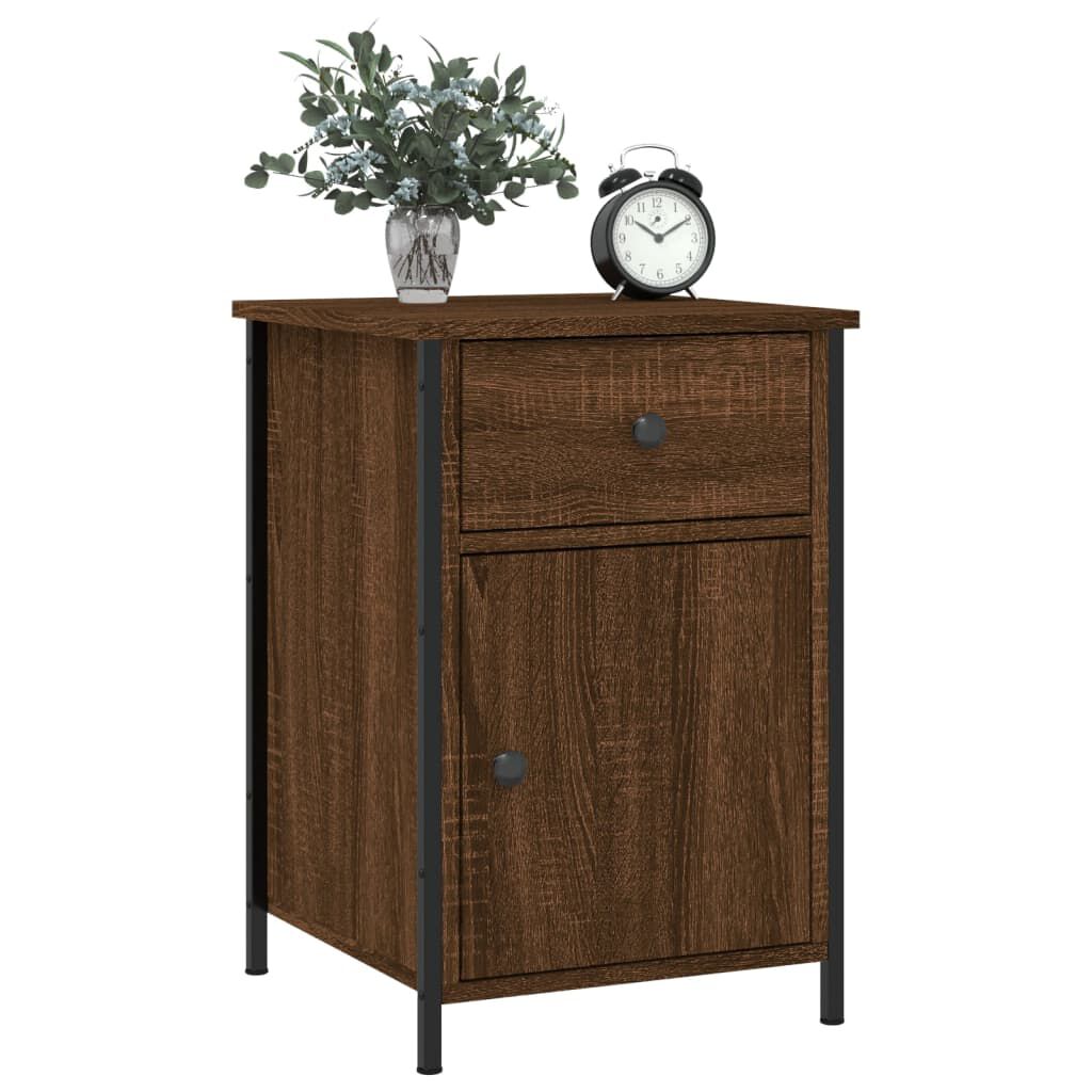 vidaXL Κομοδίνα 2 τεμ. Καφέ Δρυ 40x42x60 εκ. από Επεξεργ. Ξύλο