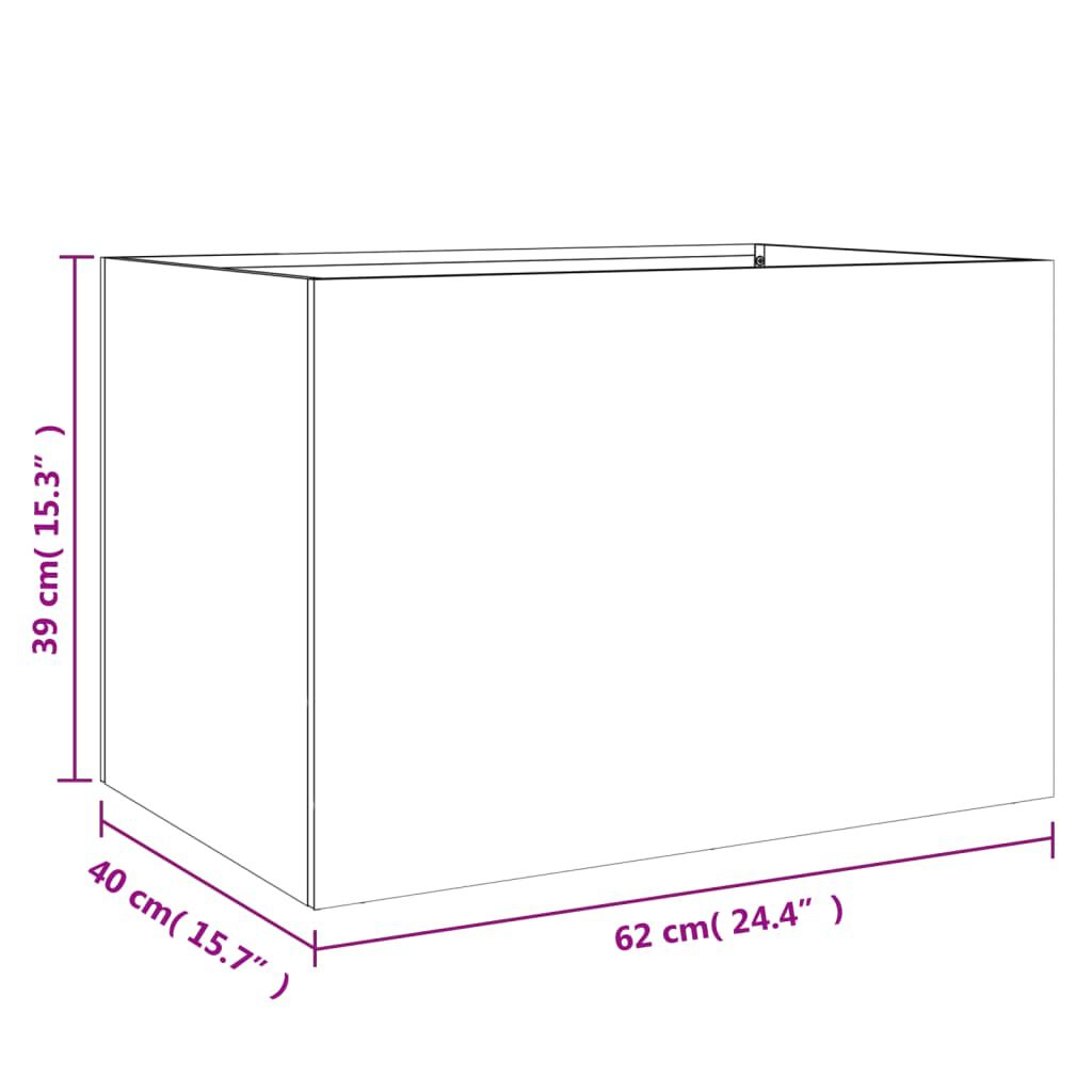 vidaXL Ζαρντινιέρα Μαύρη 62x30x29 εκ. από Χάλυβα