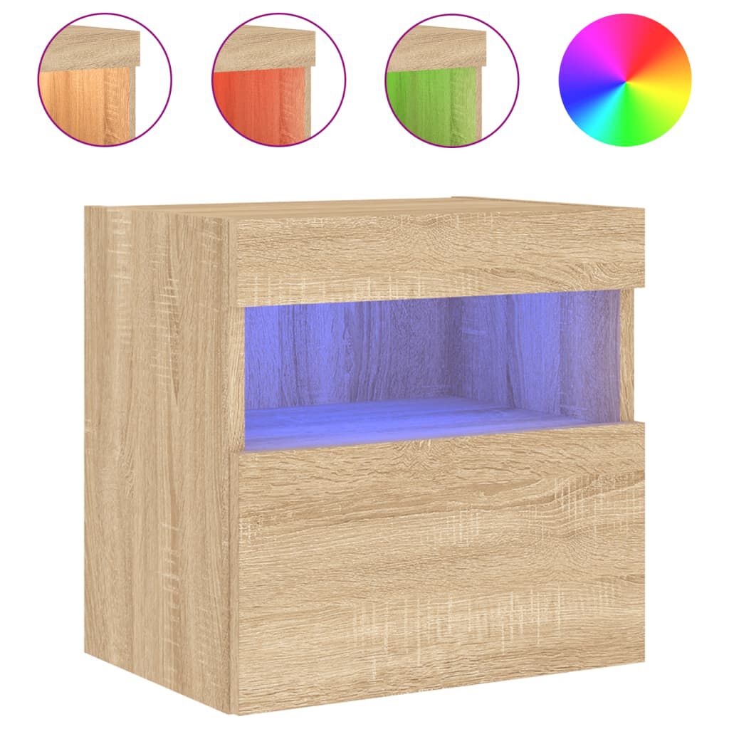 vidaXL Έπιπλο Τοίχου Τηλεόρασης με LED Sonoma Δρυς 40x30x40 εκ.
