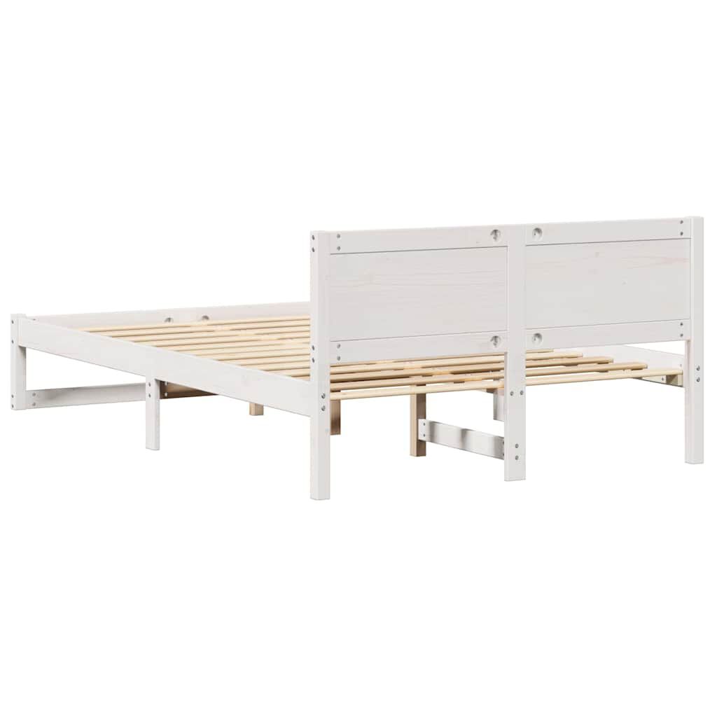 vidaXL Σκελετός Κρεβατιού Λευκό 120 x 190 cm Μασίφ ξύλο πεύκου
