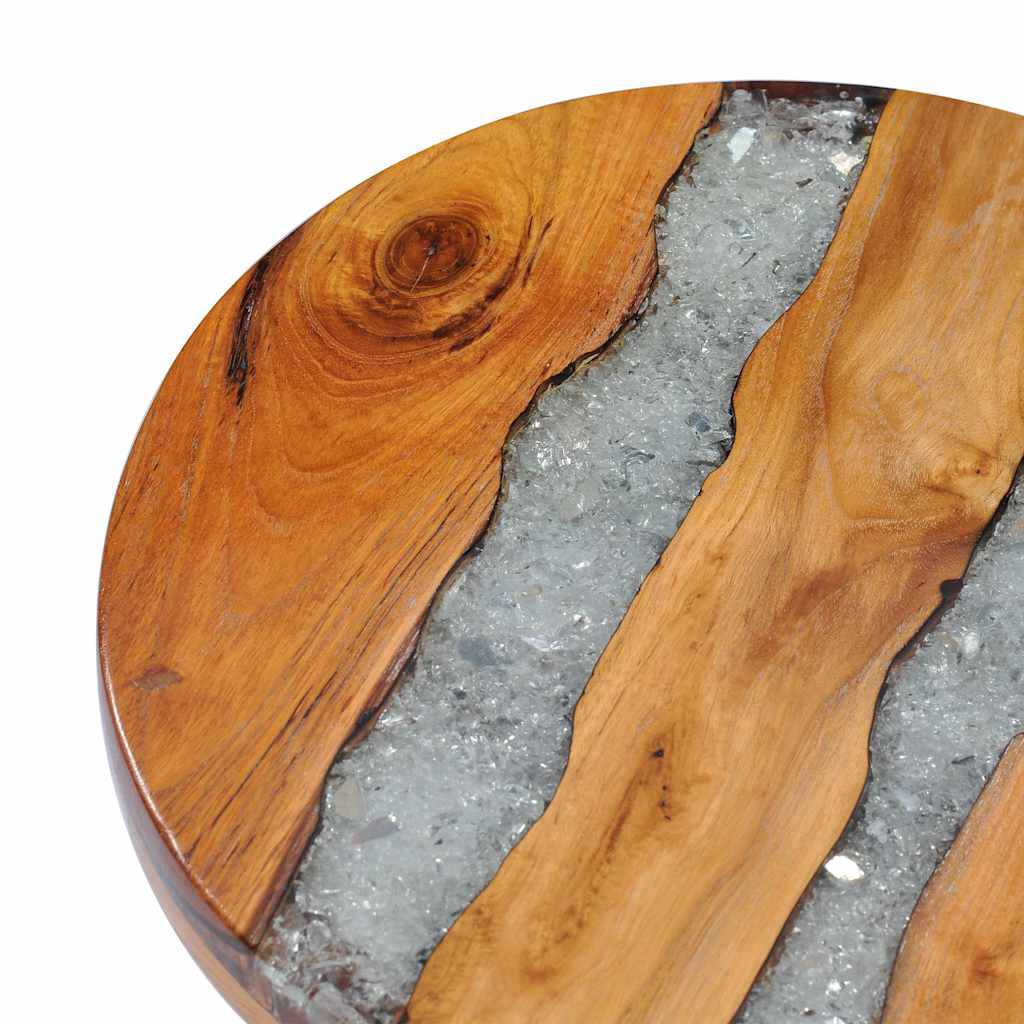 vidaXL Τραπεζάκι Σαλονιού 40x45 εκ. από Μασίφ Ξύλο Teak / Συνθ. Ρητίνη