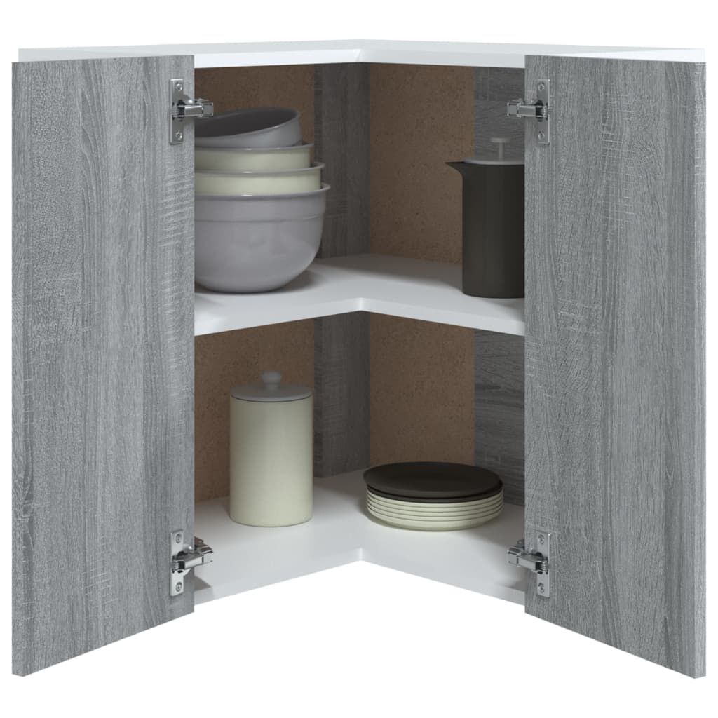 vidaXL Ντουλάπι Κρεμαστό Γωνιακό Lyon Γκρι Sonoma 57x57x60εκ.