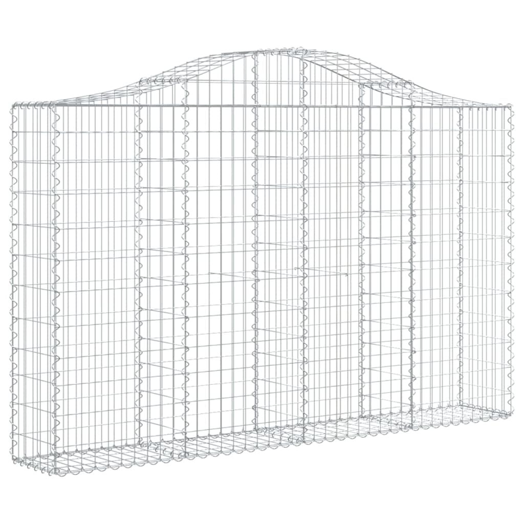 vidaXL Συρματοκιβώτια Τοξωτά 10 τεμ. 200x30x120/140 εκ. Γαλβαν. Ατσάλι